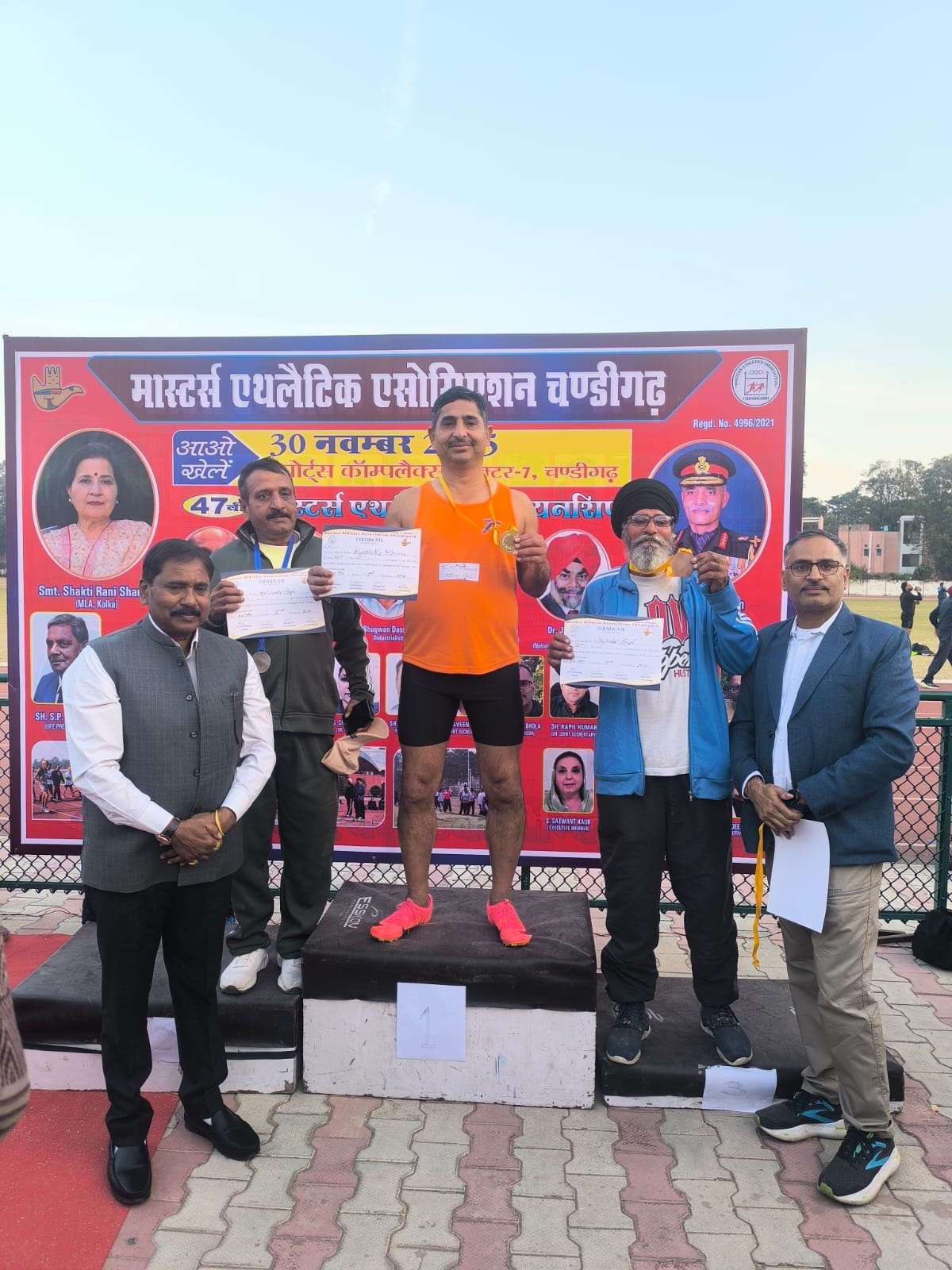 Rajesh won 3 medals in Masters Athletics Championship