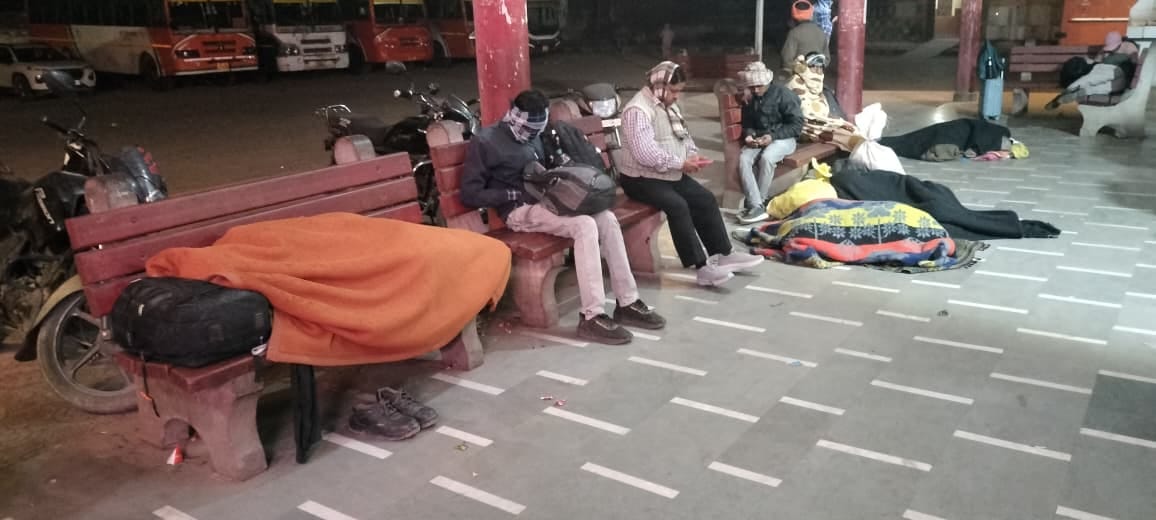 The nights turned cold, and the bus stand could not be sheltered.