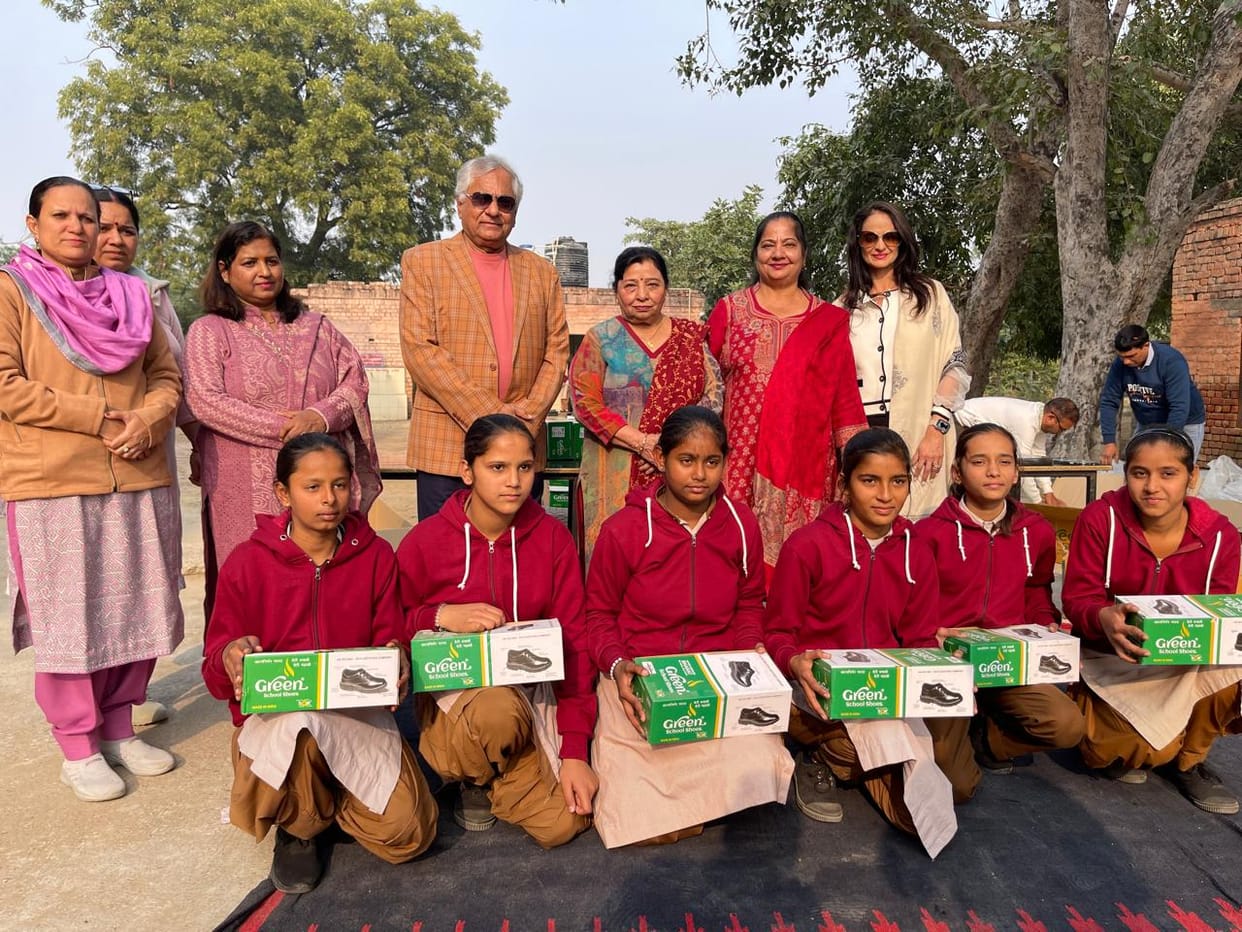 Matrilok distributed shoes to girl students of government schools.