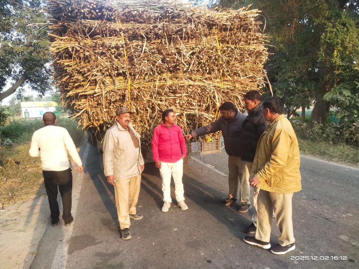 Challan of nine tractor-trolleys carrying sugarcane to Babhanan Sugar Mill