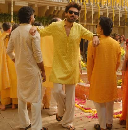 Bollywood star Kartik Aaryan was seen dancing and celebrating at his sister's wedding in Gwalior