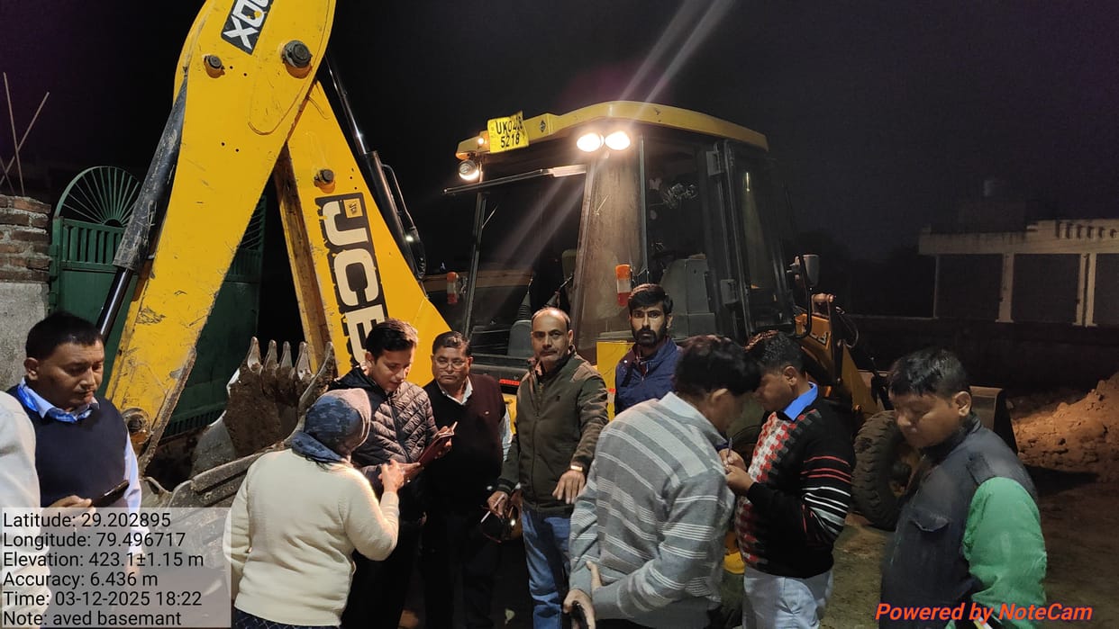 The basement was being dug illegally, SDM got the JCB and dumper seized.
