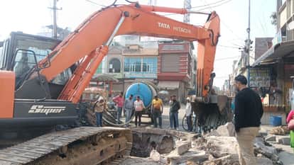 Repair work begins on the sunken road after three days