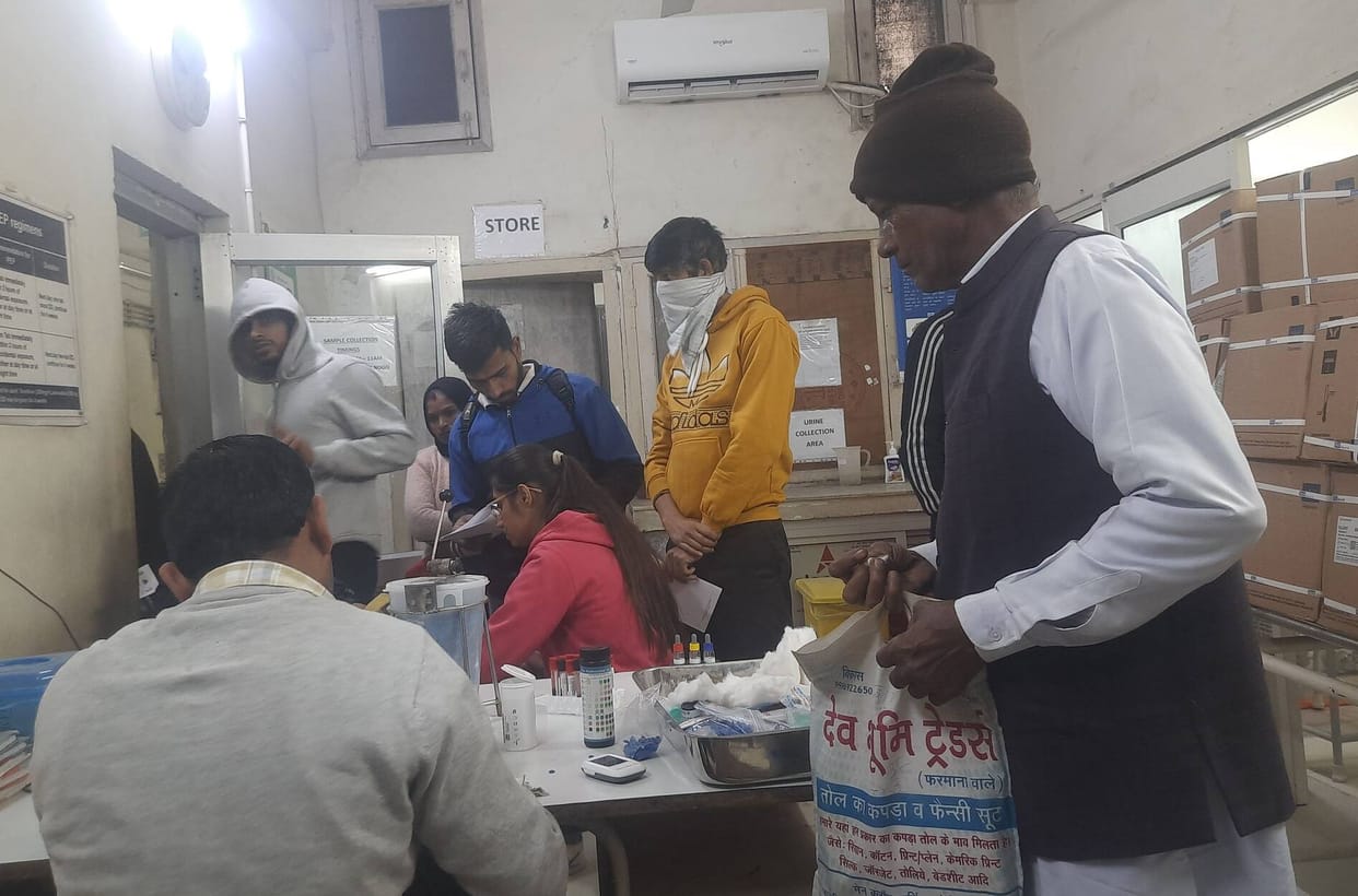 Blood testing, which was stopped for 20 days, started after the kit arrived.