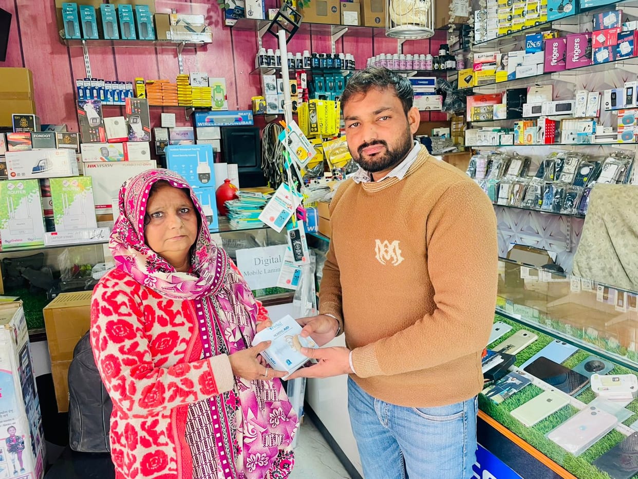 The institute presented a hearing aid to the needy.
