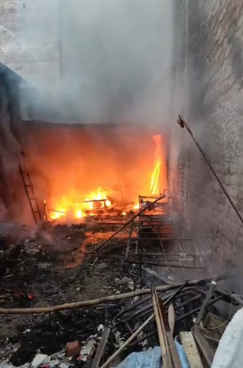 A massive fire broke out in a plastic goods shop
