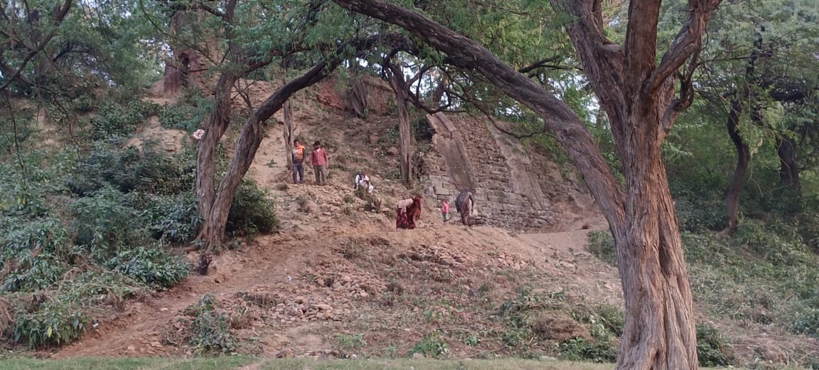 The Archaeological Department is searching for the ancient history buried in the Pandava mound.