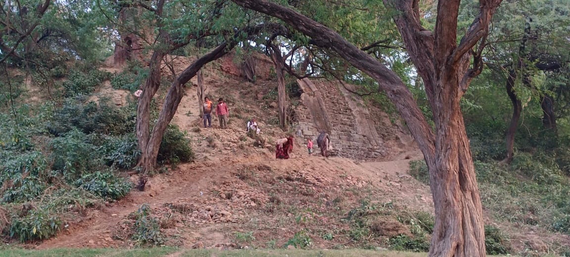 The Archaeological Department is searching for the ancient history buried in the Pandava mound.