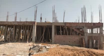 Waterlogging slows down construction of sports college, with only 24.55% work completed.