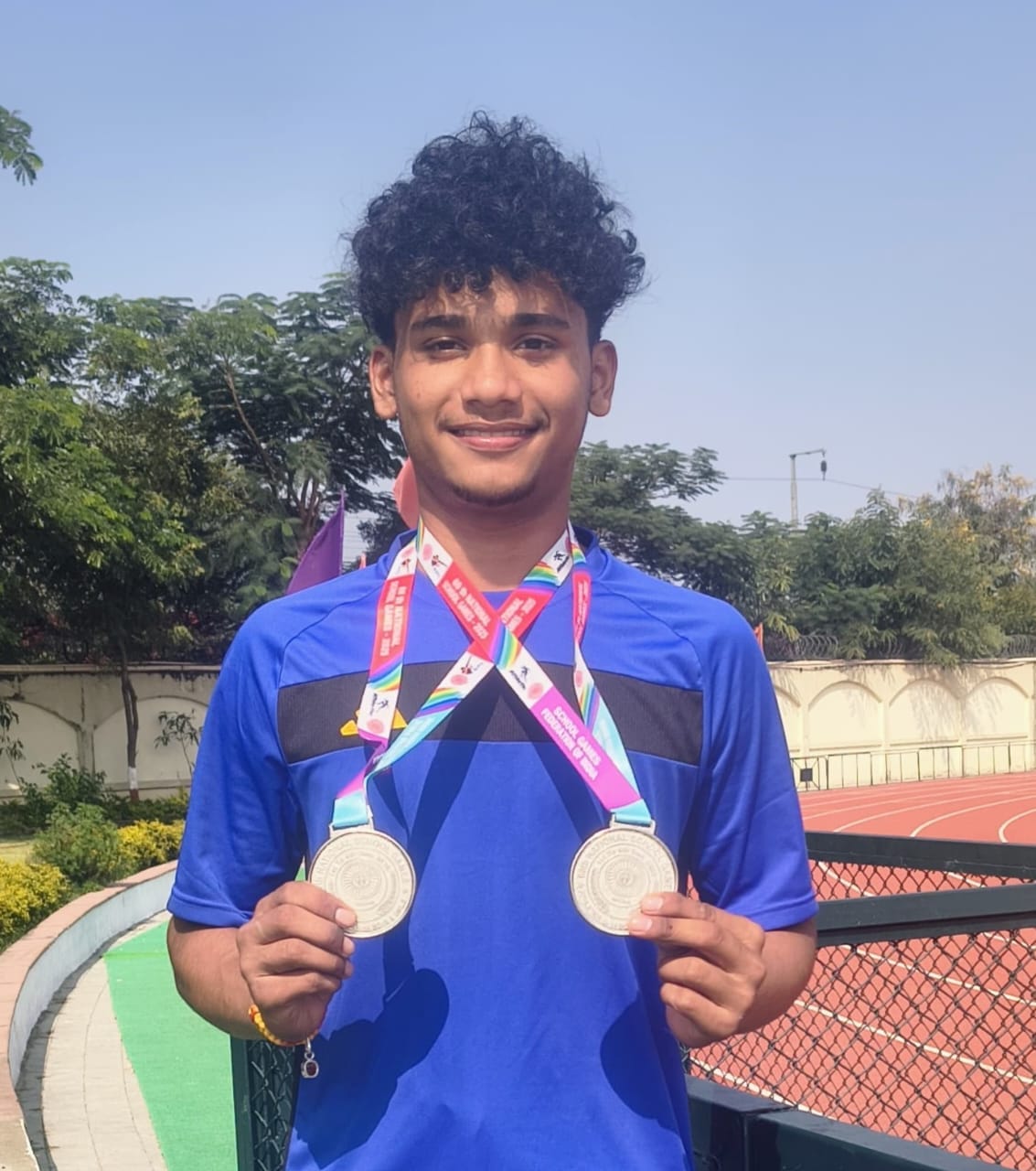 Aryan won two silver medals in the 69th National School Games competition