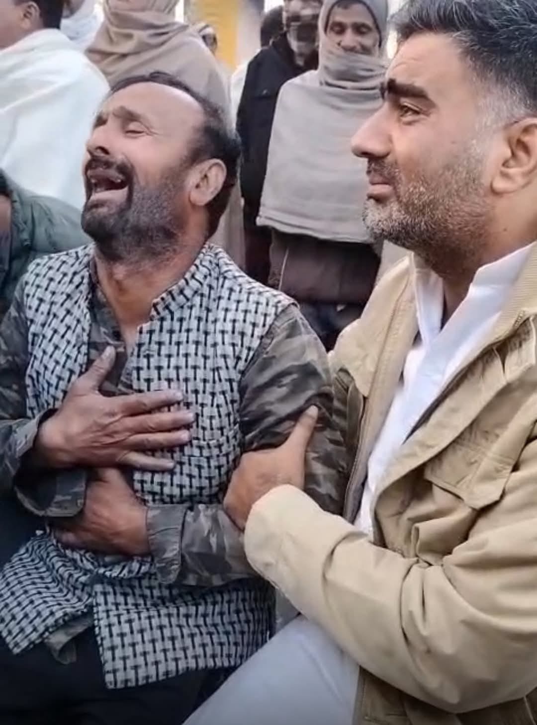 Villagers joined the last rites and bid a tearful farewell to the soldier.
