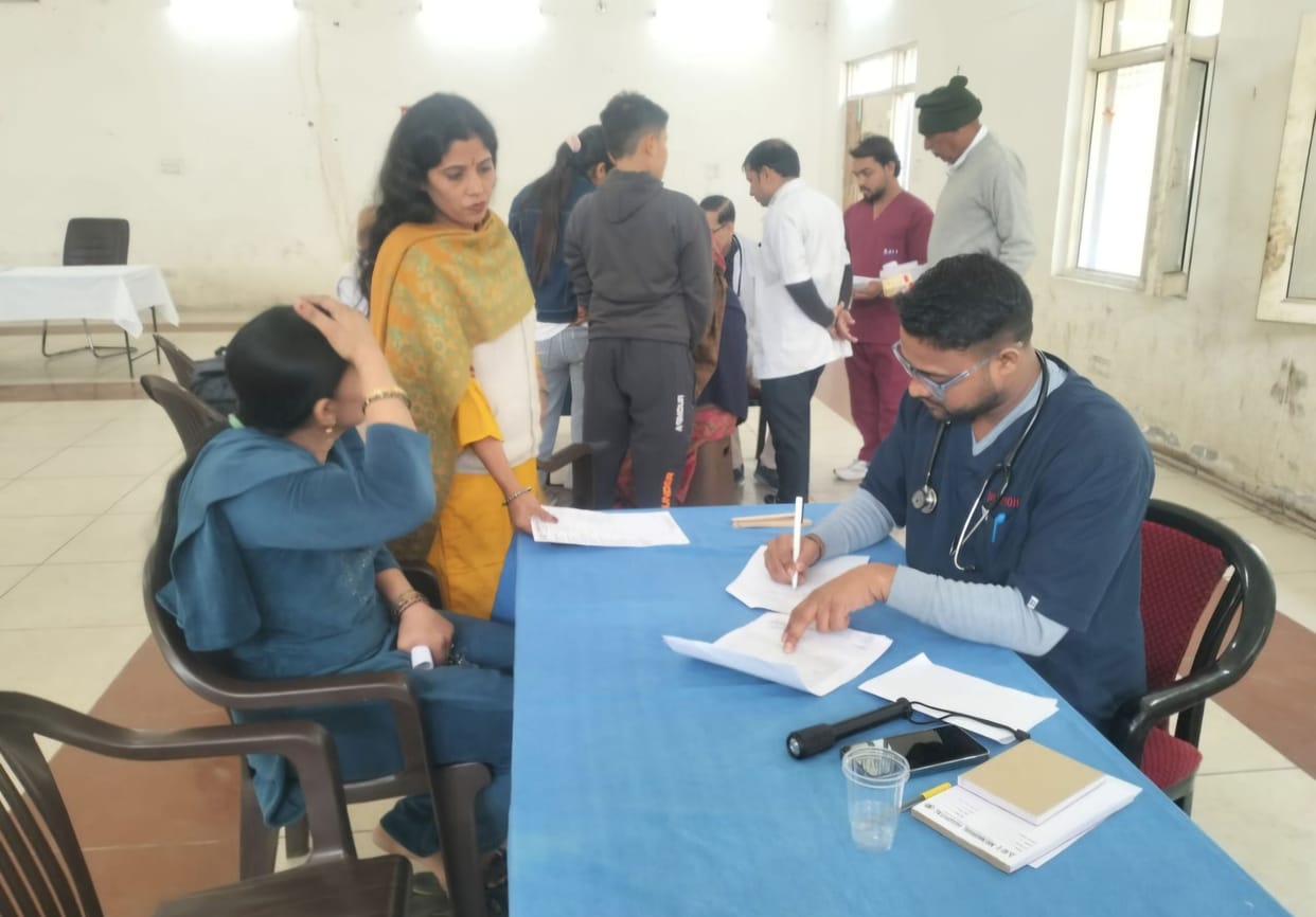 117 police personnel and their family members underwent health check-ups at the camp.