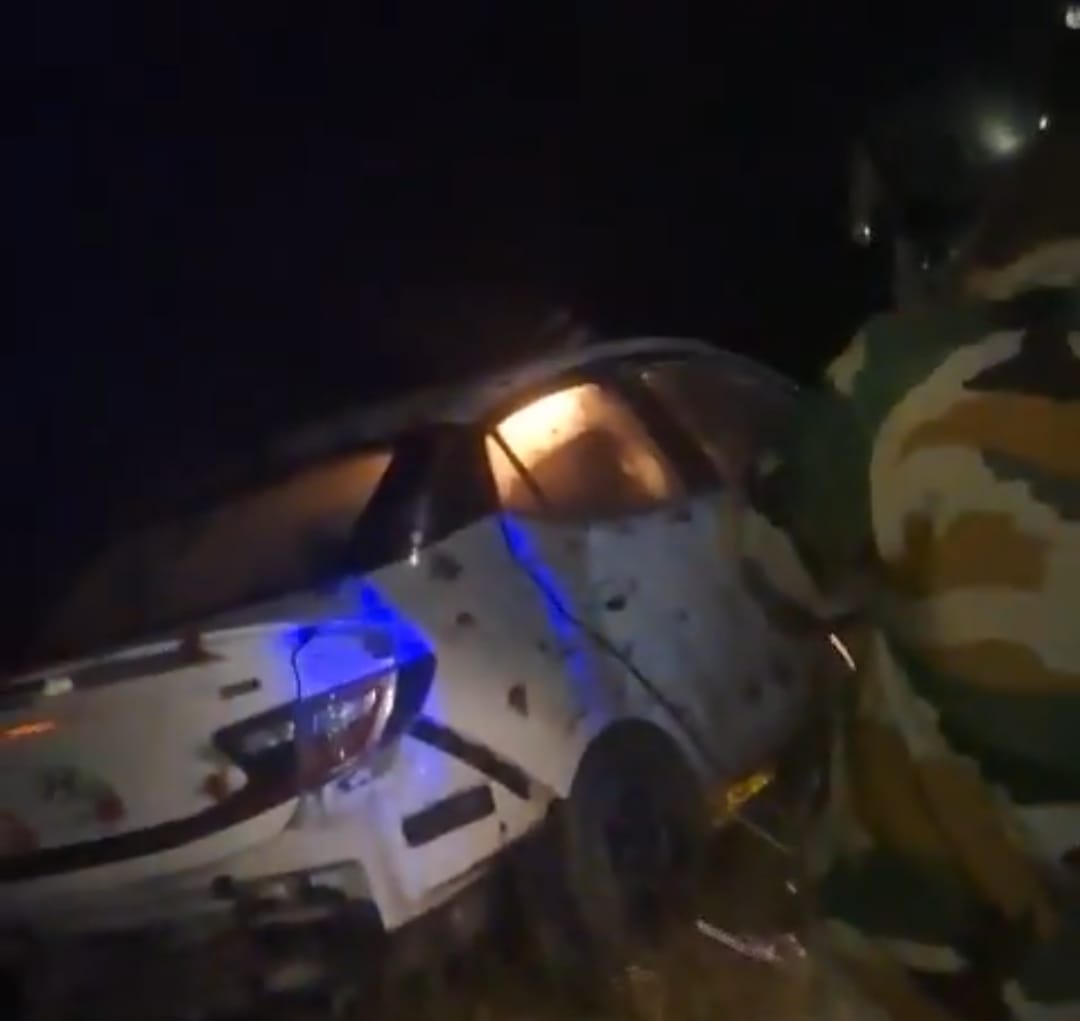 Car overturns in ditch, 6 people including groom injured