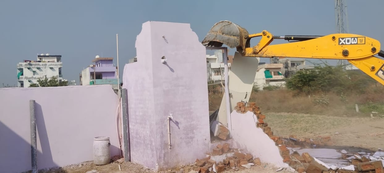 Uprooted the mud road network in the illegal colony