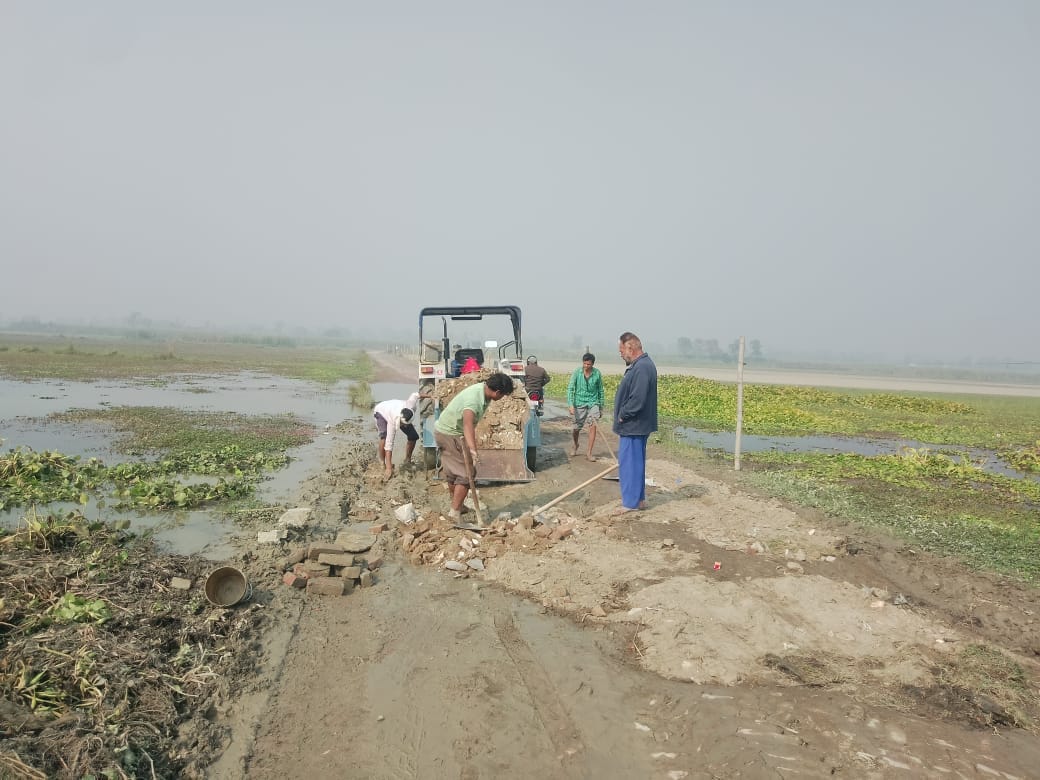 When the administration lost hope, the people themselves started repairing the road