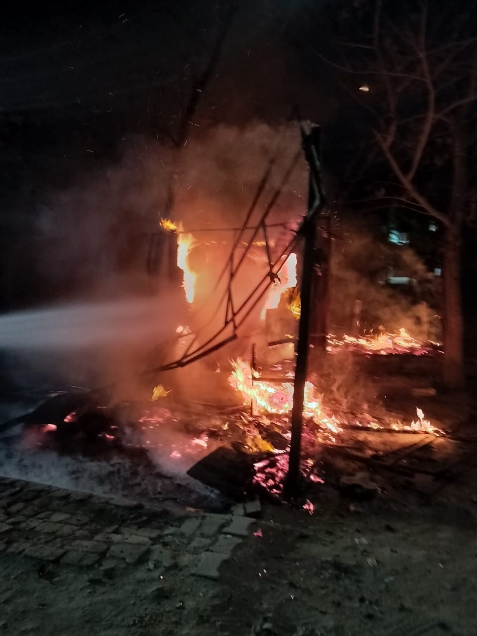 A massive fire broke out in a confectionery shop, causing damage worth lakhs of rupees