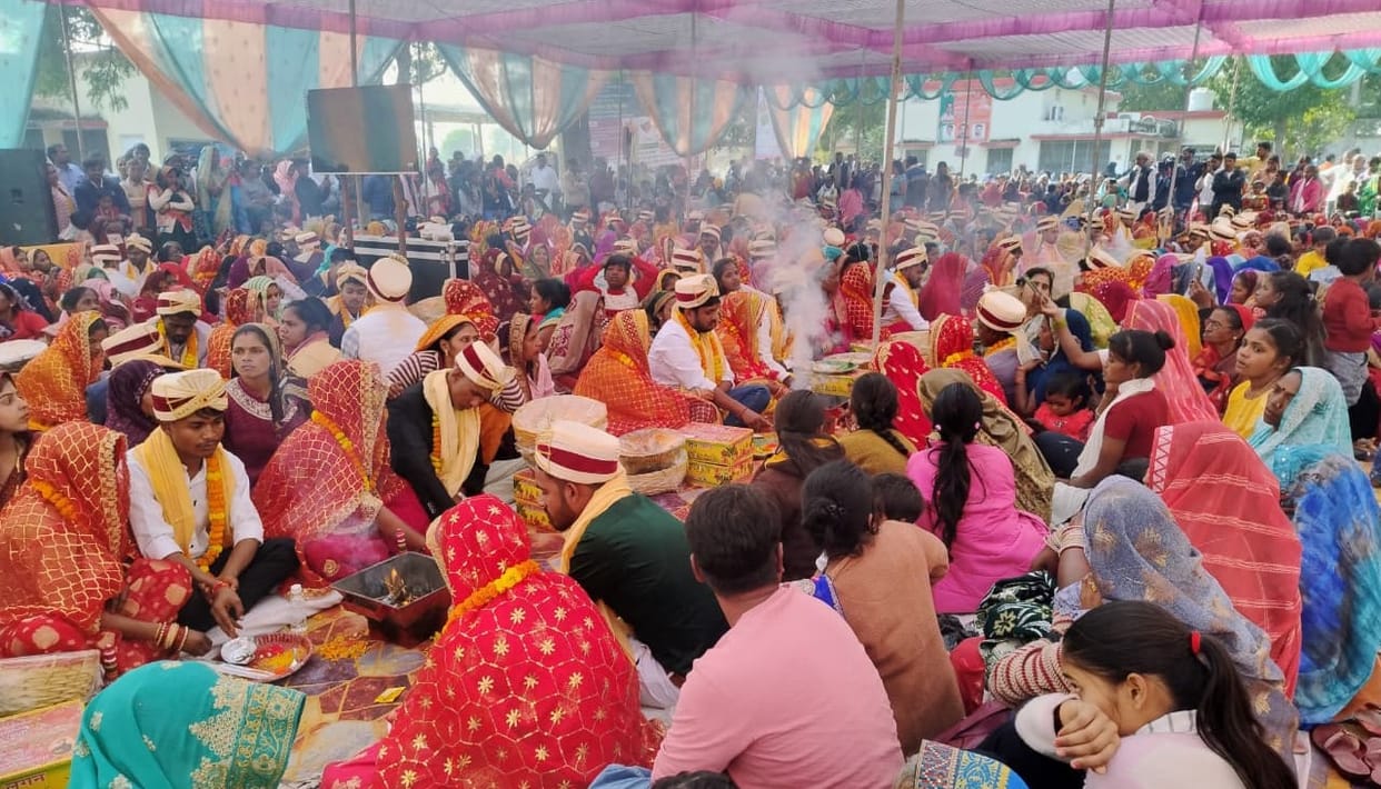Vedic mantras resonated at the weddings of 269 couples, and three couples were married.