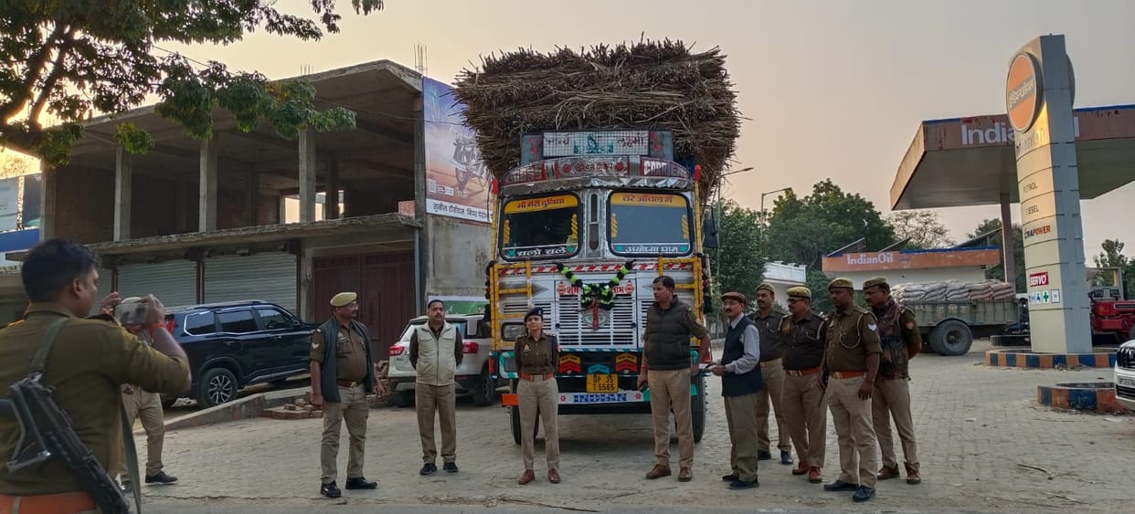 16 vehicles carrying overloaded sugarcane were challaned, two trucks were seized.