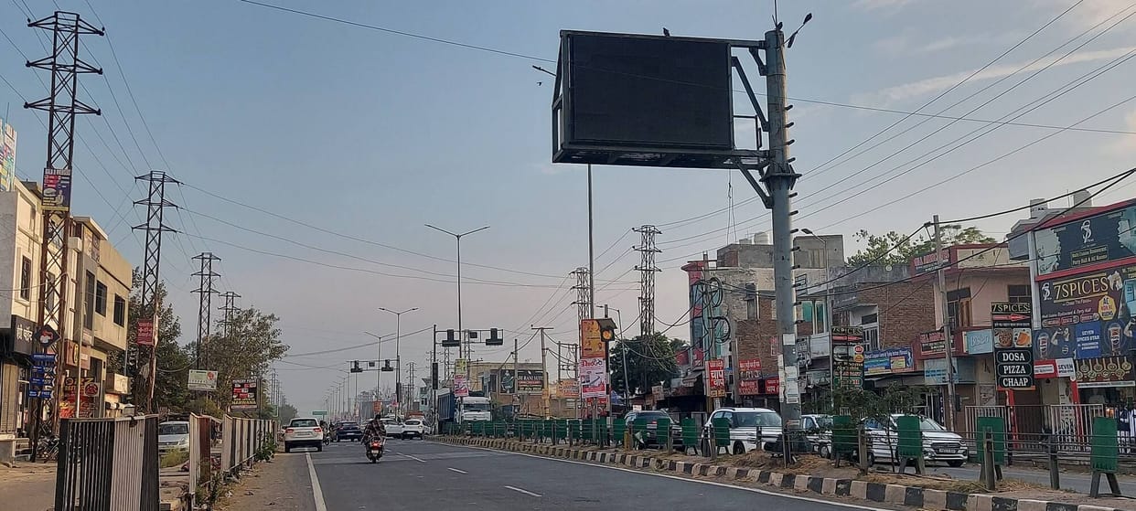 Digital signage on the Narwana highway is out of order.