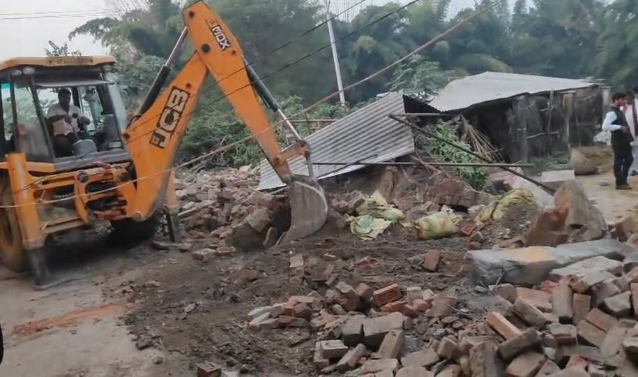 Bulldozers were used on Monday to demolish illegal encroachments