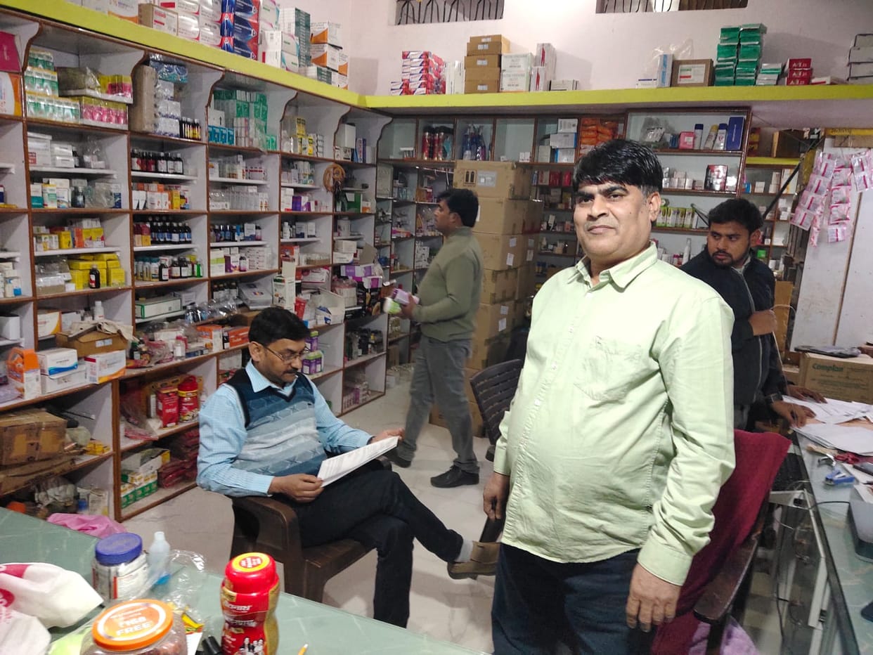 Food department raids grocery and medical stores, collects samples.