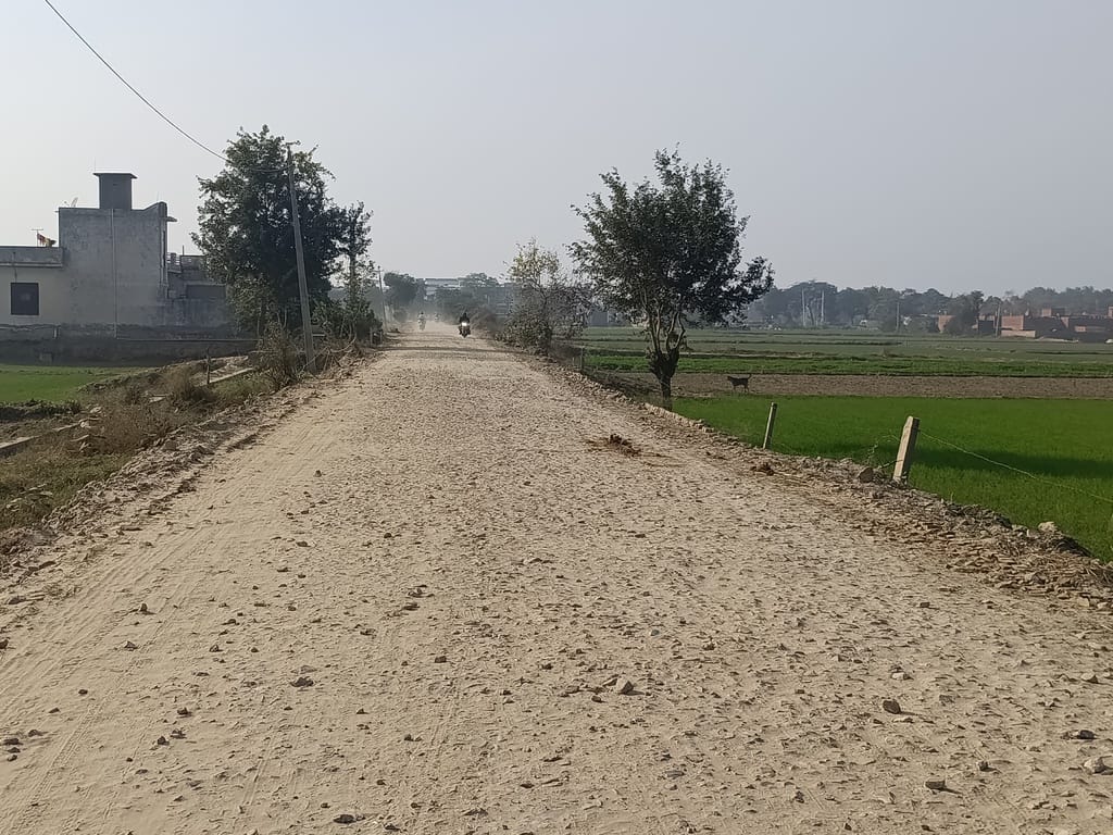 Work on widening the road from National Highway to village Kanhari begins