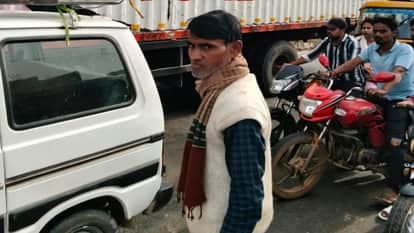 Chaos on NH-135: Two container trucks collide, driver badly injured – cabin shattered, traffic jam for hours