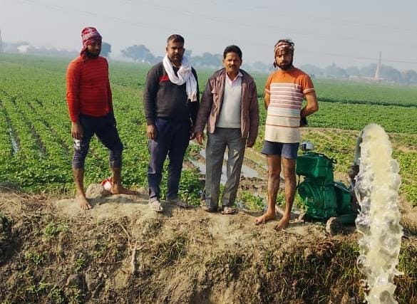 30 bigha potato crop submerged due to canal overflow