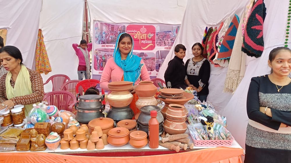 Monica is becoming an example of self-reliance by selling clay pots.