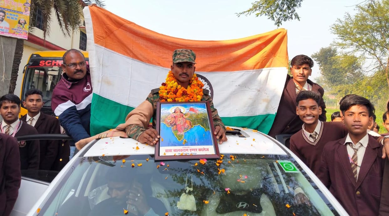 Army jawan given grand welcome