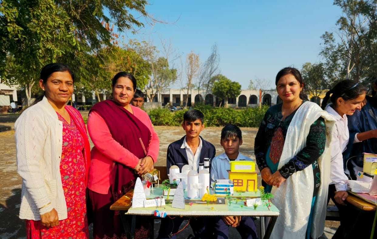 Students presented their models at the science exhibition.