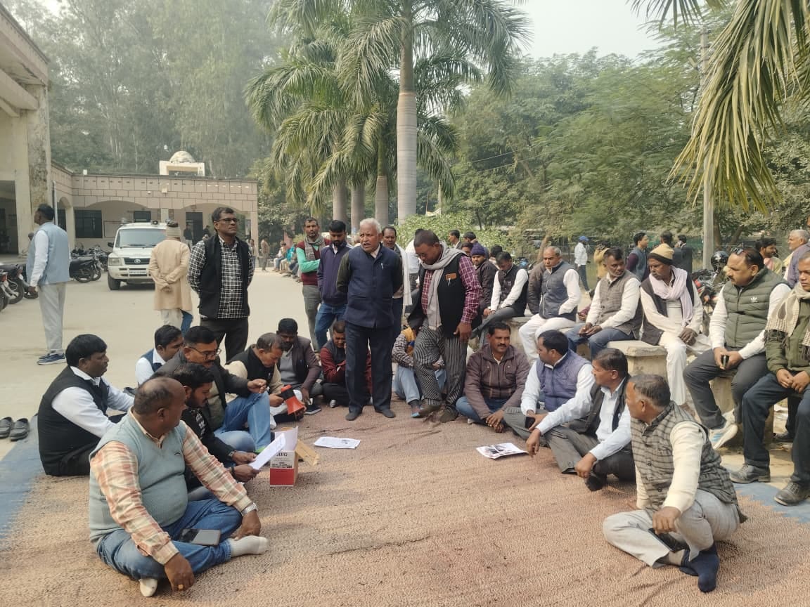 Angry lawyers staged a sit-in protest after a colleague was attacked.