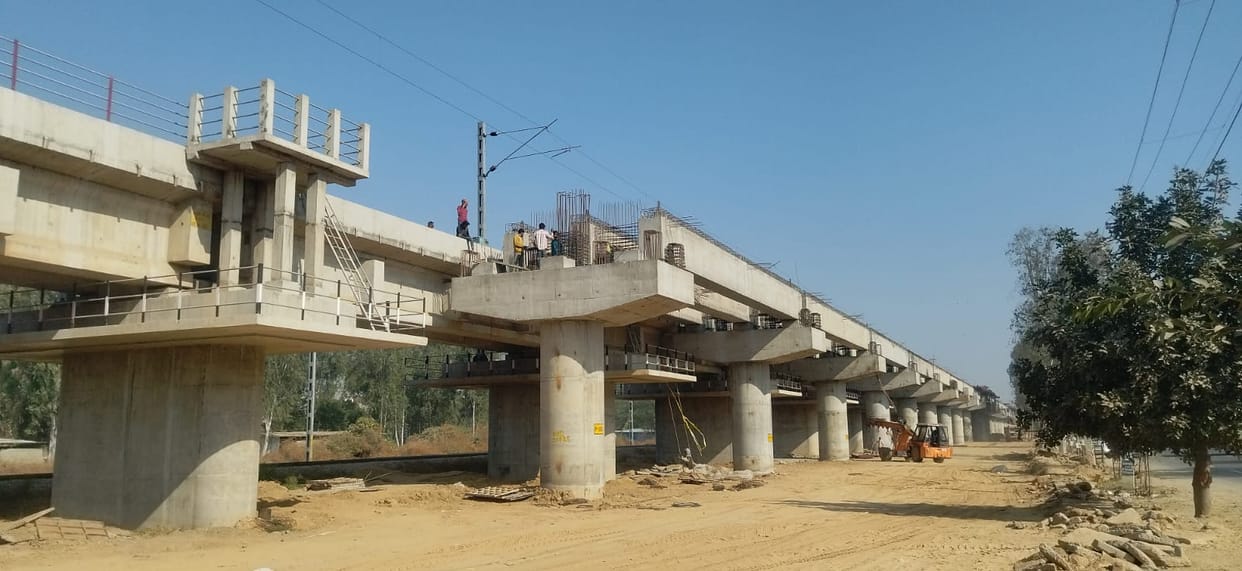 Trains are expected to run on the elevated track by March.Trains are expected to run on the elevated track by March.