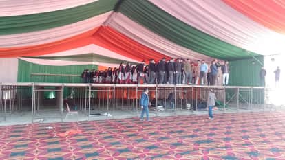 Traffic arrangements changed for the conference, parking spaces marked along with one-way.