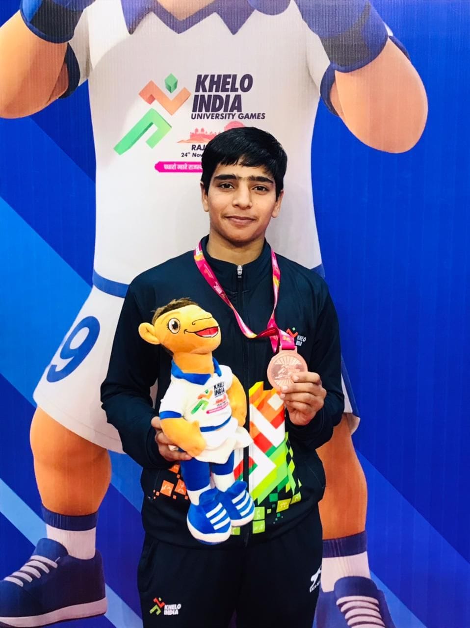 Pooja won a bronze medal at the Khelo India University Games.