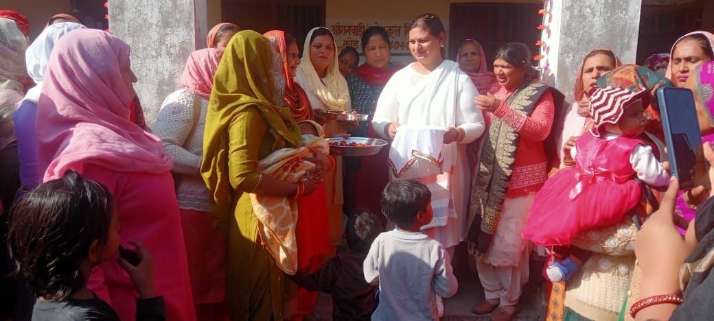A girl's birth was celebrated in Bidhalan village, which has a low sex ratio.