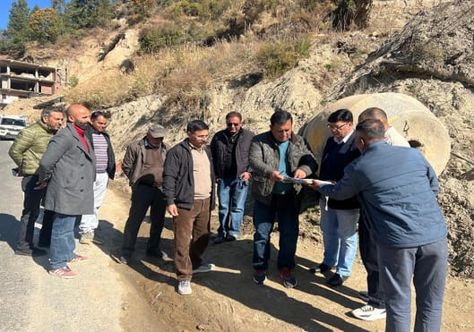 Inspection of the land selected for the Trauma Centre at Kotkhai