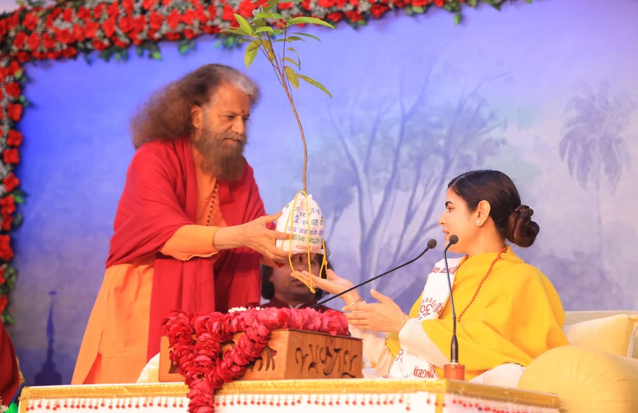 The narrator was presented with a Rudraksha plant.