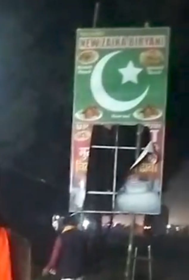 Pakistan flag on biryani shop hoarding, protests spark uproar in Basti