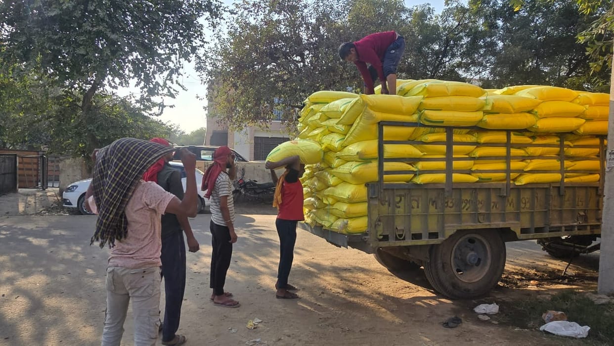 50 quintals of wheat seeds and 150 bags of urea were distributed to the farmers.
