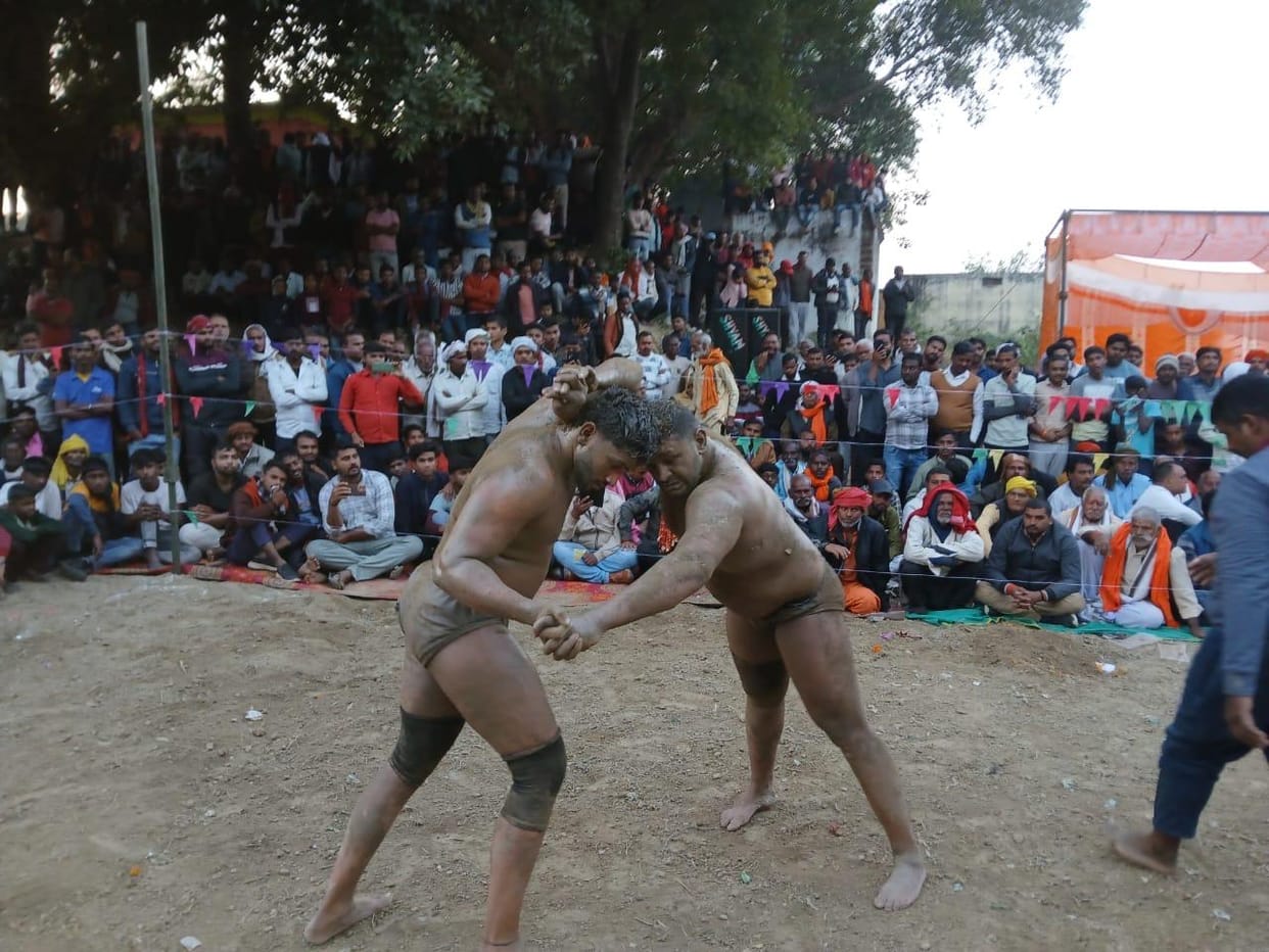 The wrestling match between Rajesh and Sukhvinder ended in a draw