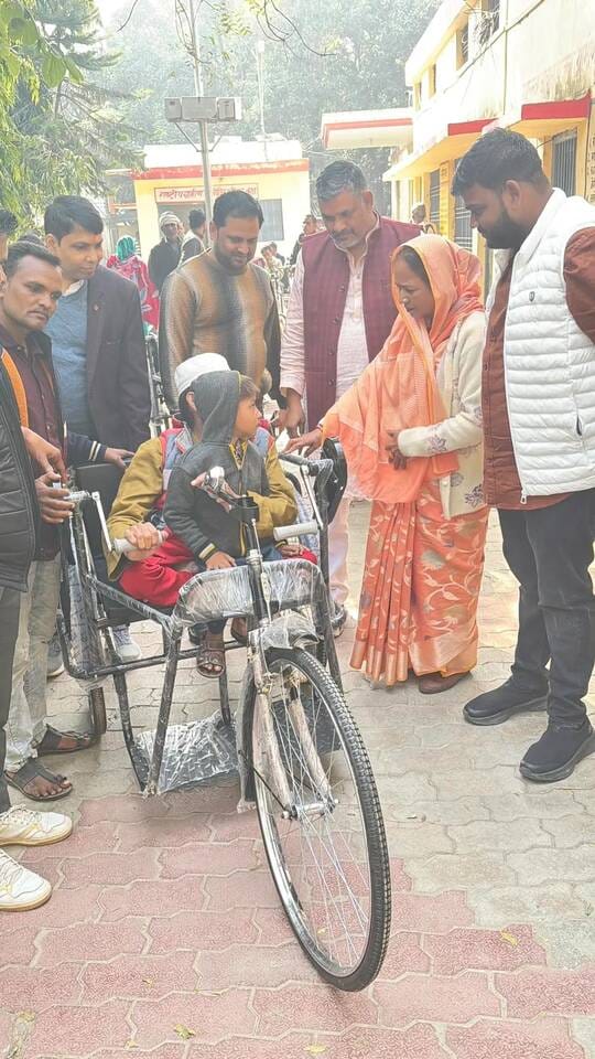 Tricycles distributed to the disabled
