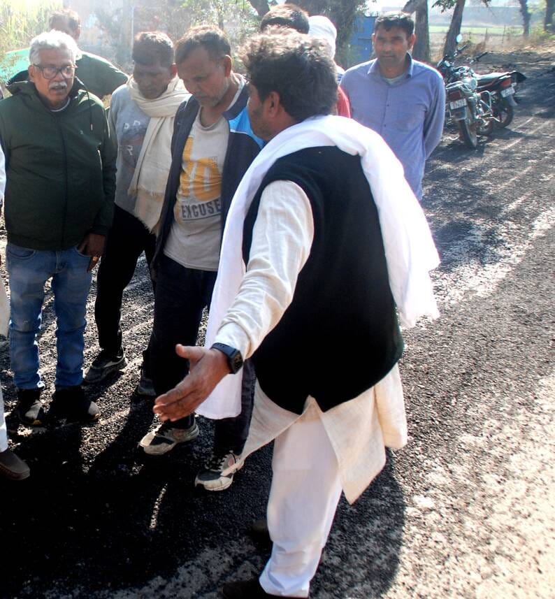 The road built at night started crumbling in the morning and will be rebuilt.