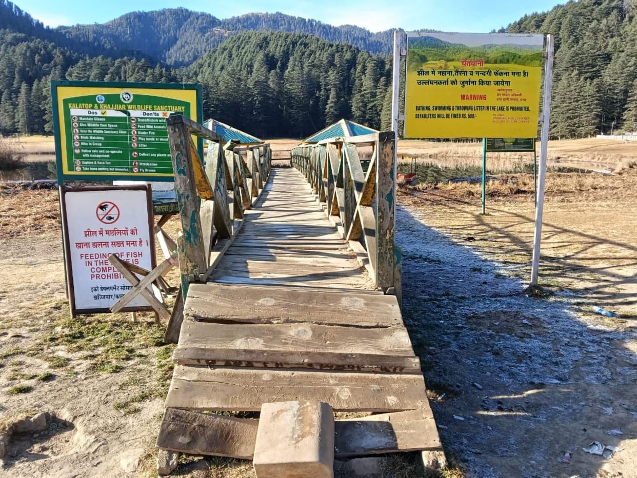 Khajjiar is in a bad shape, with broken railings posing a threat.