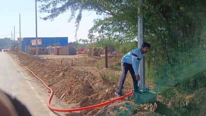 Pole installation work in final stage, now waiting for lights