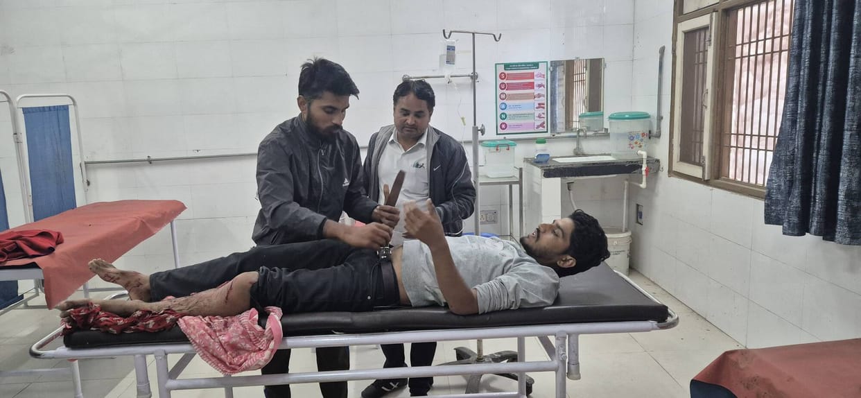 Mother and son injured as uncontrolled bike falls