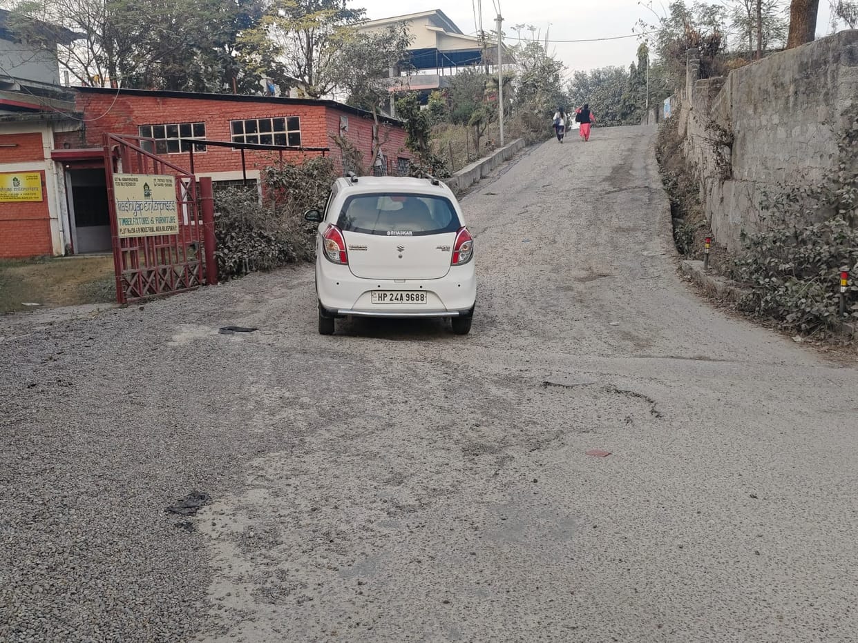 Roads in Bilaspur industrial area are dilapidated, making driving difficult.
