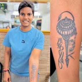 Deepti got a large Hanuman tattoo done on the occasion of the consecration of the Ram Temple.