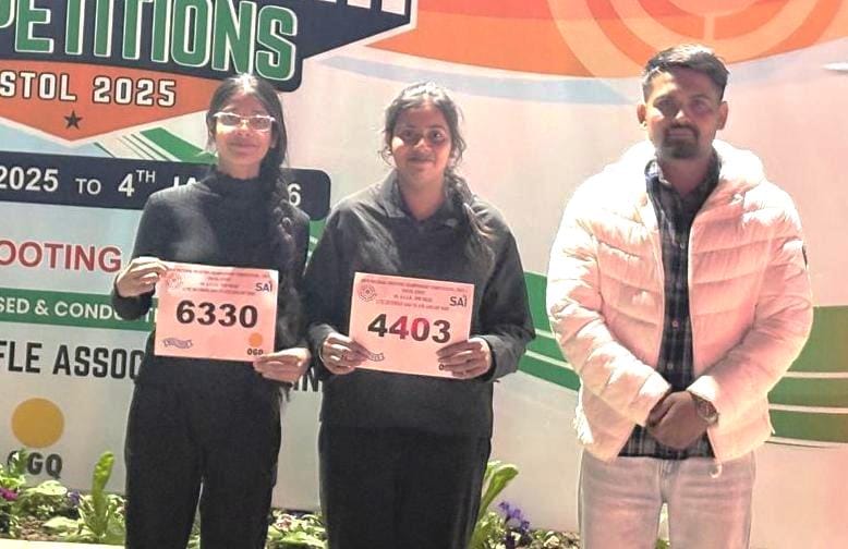 The girl students brought laurels to the school in the 10m air pistol event.