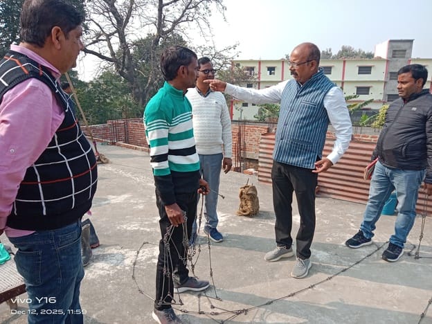 Allegations of encroachment and construction on college land; the team conducted a survey.